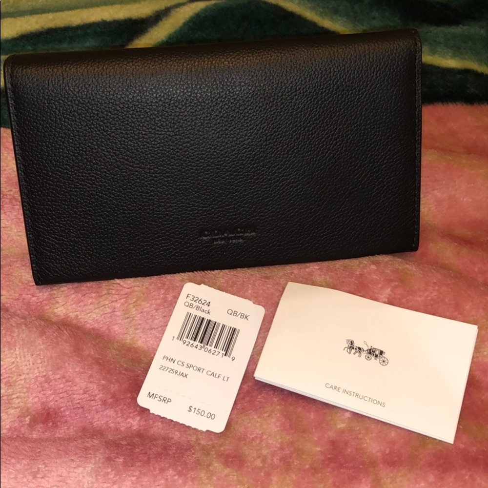 **SOLD**Coach men’s phone case sport calf wallet